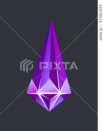 Jewelry gemstone. Precious stone or gem. Vector crystal icon. Isolated exquisite jewelry stone 92982894