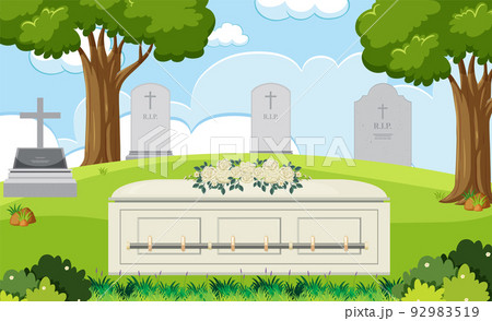 Scene of cemetery graveyard 92983519