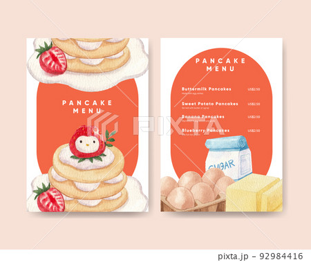 Menu template with happy pancake day... - Stock Illustration [92984416] -  PIXTA