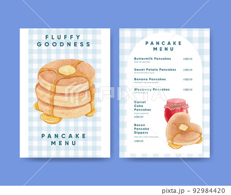 Menu template with happy pancake day... - Stock Illustration [92984420] -  PIXTA