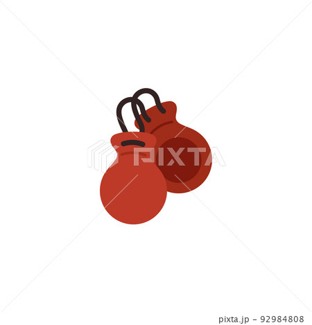 Castanets percussion musical instrument, flat vector illustration isolated on white background. 92984808