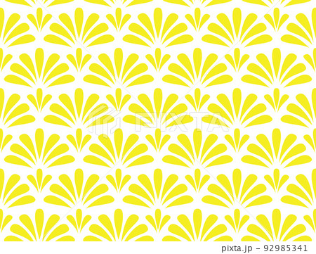 Flower geometric pattern. Seamless vector background. White and yellow ornament. Ornament for fabric, wallpaper, packaging. Decorative print 92985341