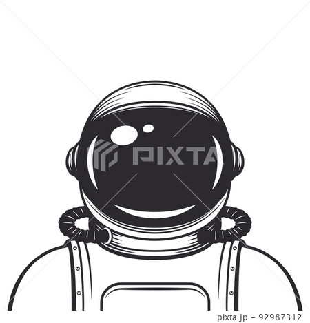 Astronaut Suit Helmet, Full Color, Hand Drawn Stock Vector - Illustration  of suit, drawn: 165381520