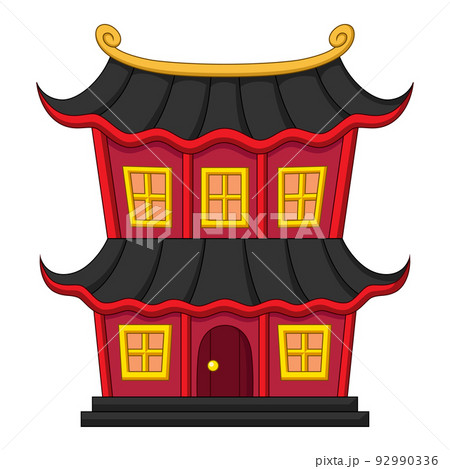 Chinese building on white background Chinese building on white background 92990336