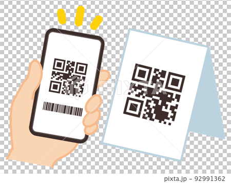 Cashless payment Smartphone OR code Barcode 92991362