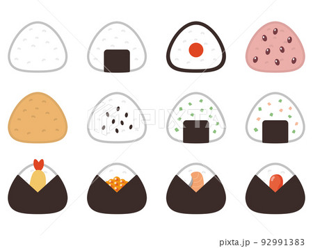 いろいろな種類のおにぎり 92991383