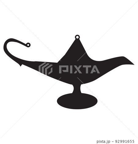 magic oil lamp icon on white background. magic lamp logo. flat style. magic oil lamp icon on white background. magic lamp logo. flat style. 92991655