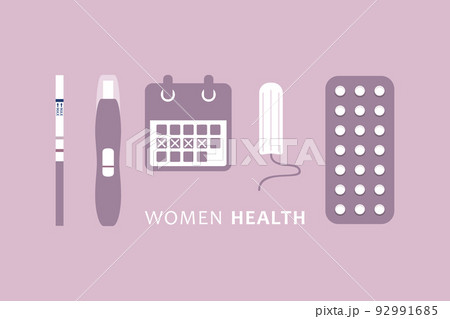 women health contraception and hygiene info graphic 92991685