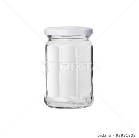 Glass jar isolated on white background with 92991805