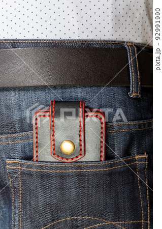 Luxury craft business card holder case made of leather. 92991990