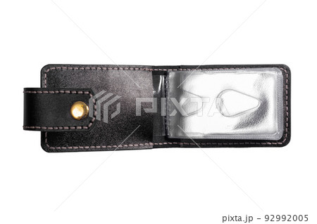 Open luxury craft business card holder case made of leather. Open luxury craft business card holder case made of leather. 92992005