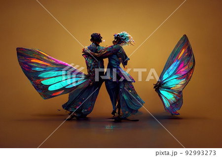 Digital art of a pair of human butterfly Digital art of a pair of human butterfly 92993273