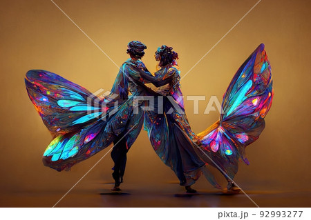 Digital art of a pair of human butterfly 92993277