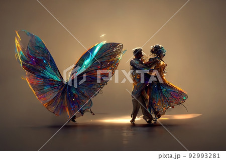 Digital art of a pair of human butterfly 92993281