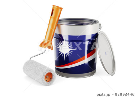 Marshallese flag on the paint can, 3D rendering 92993446