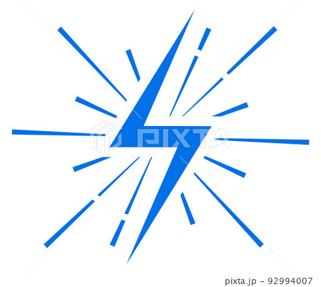 Blue power symbol. Flash icon. Fast speed sign Blue power symbol. Flash icon. Fast speed sign 92994007