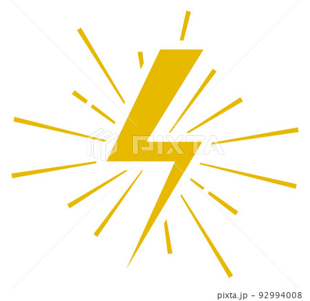 Yellow power icon. Shining lightning. Electric symbol Yellow power icon. Shining lightning. Electric symbol 92994008