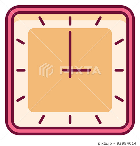 Clock icon. Office or home wall furniture symbol Clock icon. Office or home wall furniture symbol 92994014