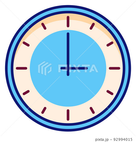 Round clockface. Wall clock color line icon 92994015