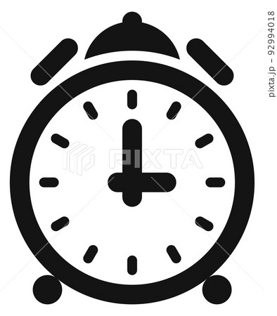 Retro alarm clock black icon. Time symbol Retro alarm clock black icon. Time symbol 92994018