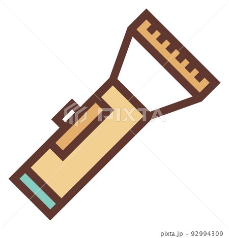 Flashlight icon. Light source color line symbol 92994309