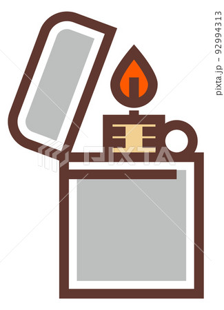 Lighter icon. Burning gas with fire flame Lighter icon. Burning gas with fire flame 92994313