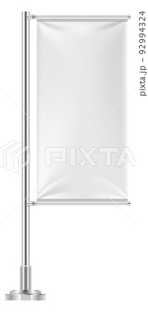 Street ad banner mockup. Event promo realistic blank flag 92994324