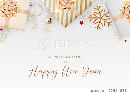 Merry Christmas and Happy New Year Greeting Card Merry Christmas and Happy New Year Greeting Card 92994838