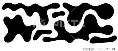 Irregular blob, set of abstract organic shapes. Abstract irregular random blobs. Simple liquid amorphous splodge. Trendy minimal designs for presentations, banners, posters and flyers. 92995139