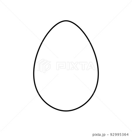 Egg food vector illustration isolated white background breakfast outline. Eggshell icon ingredient symbol chicken line thin 92995364