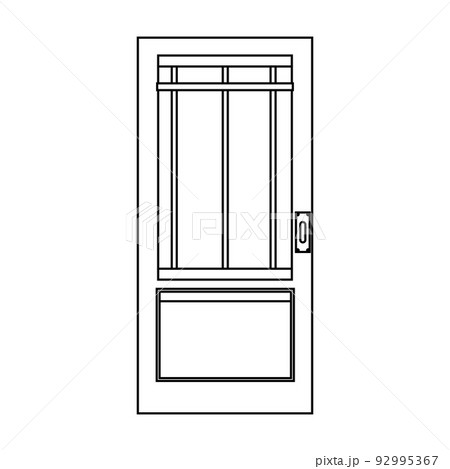 Door entrance vector illustration house outline. Doorway interior exit isolated white and front architecture room line thin Door entrance vector illustration house outline. Doorway interior exit isolated white and front architecture room line thin 92995367