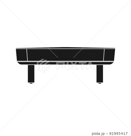 Air hockey table game vector icon illustration solid black. Entertainment play fun isolated white background and indoor leisure competition Air hockey table game vector icon illustration solid black. Entertainment play fun isolated white background and indoor leisure competition 92995417