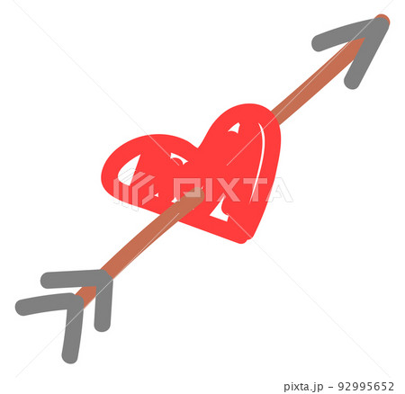 Heart with arrow. Hand drawn cupid symbol. Love doodle Heart with arrow. Hand drawn cupid symbol. Love doodle 92995652