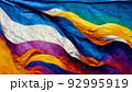 Closeup colorful bright waving flag LGBT background 92995919