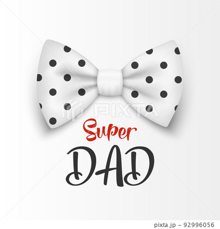 Fathers Day Poster with Hat and Bowtie Template Stock Vector