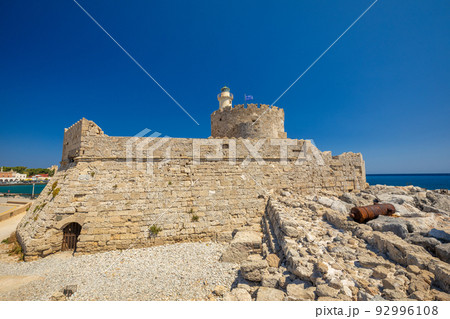 Saint Nicholas Fortress in port of the Rhodes town, Greece. 92996108