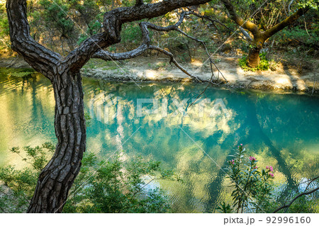 Lake in The seven springs waterfall forest area in the island. 92996160