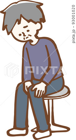 膝が痛い　シニア男性　イラスト 93001020