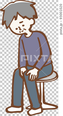 膝が痛い　シニア男性　イラスト 93001020