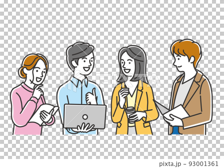 團隊合作的商務人士的圖像插圖材料 93001361