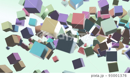 CGブロック　多数のキューブの背景素材 93001376