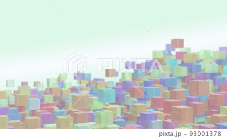 CGブロック　多数のキューブの背景素材 93001378