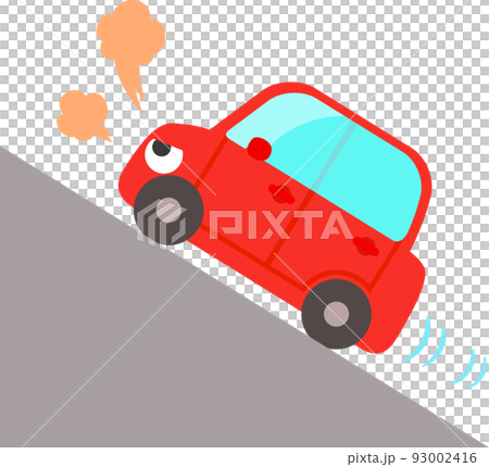急な上り坂を走る自動車のキャラクター 93002416