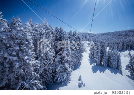 Cable Car way to snowy uludag mountains in bursa turkey 93002535