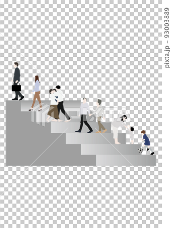 階段を登る人々 階段を登る人々 93003889