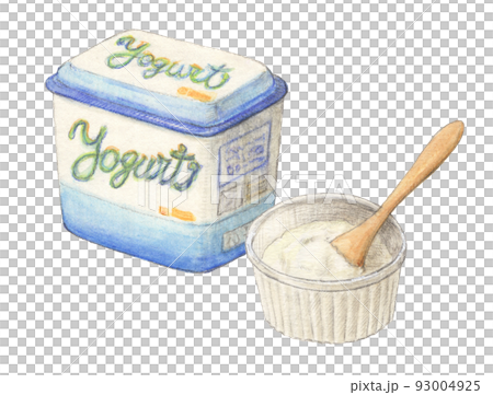 Yogurt watercolor pencil illustration transparent background 93004925