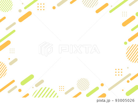 オレンジとグリーンの幾何学パターンの背景素材 93005026