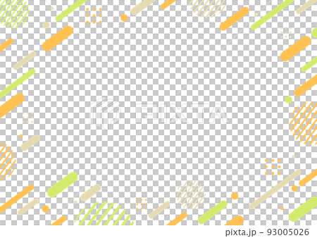 オレンジとグリーンの幾何学パターンの背景素材 93005026