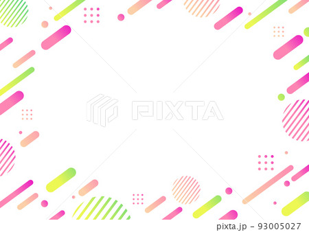 ピンクとグリーンの幾何学パターンの背景素材 93005027