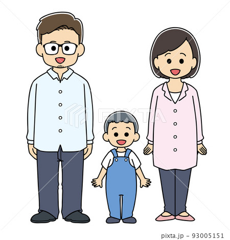 3人家族 全身 イラスト 3人家族 全身 イラスト 93005151
